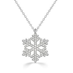 Italo White Sapphire Snowflake Necklace Christmas Charm Pendant