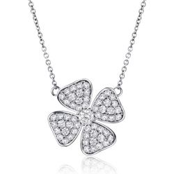 Italo 4 Leaf Clover Necklace For Women Sliver Necklace