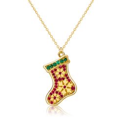 Italo Christmas Socks Necklace Christmas Jewelry Christmas Gift