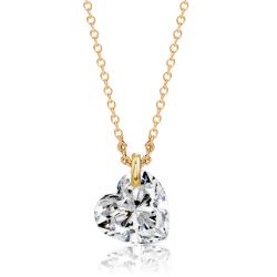 Italo White Sapphire Heart Necklace In Sterling Silver