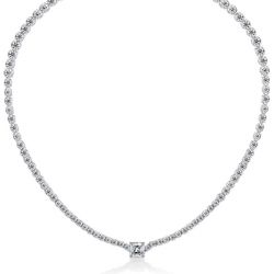 Italo Cushion Cut Eternity Necklace For Women