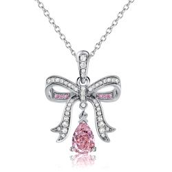 Italo Knot Pear Cut Pink Sapphire Necklace Pendant Necklace Christmas Knot
