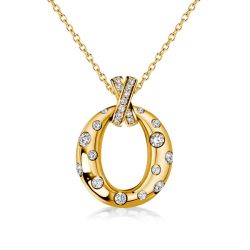 Italo Flush Setting Oval-shaped Pendant Necklace