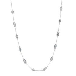 Italo Bezel Tennis Necklace Multi Cut White Sapphire Necklace