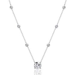 Italo Bezel Setting Round Cut Pendant Necklace For Women