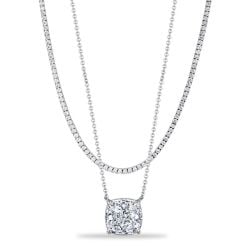 Italo Solitaire Cushion Cut Whte Sapphire Layering necklaces For Women