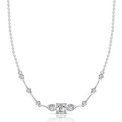 Italo Chevron Necklace Asscher Cut White Sapphire Pendant Necklace For Women