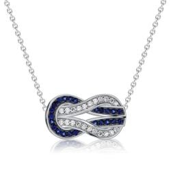 Italo Infinity Two Tone Blue & White Sapphire Pendant Necklace For Women