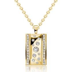 Italo Rectangle Waterfall White Sapphire Pendant Necklace For Women