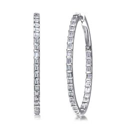 Dainty Baguette Hoop Earrings