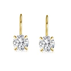Classic 4 Prong Round Cut White Sapphire Earrings 