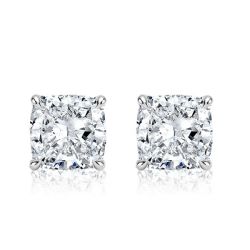 Italo Cushion Cut Stud Earrings For Women In Sterling Silver