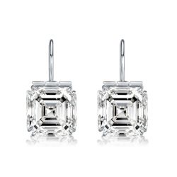 Italo Classic Asscher Cut Drop Earrings For Women