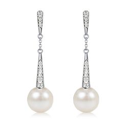 Italo Sterling Silver Pearl Drop Earrings For Women