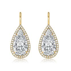 Italo White Pear Cut Drop Earrings For Women Sliver Earrings