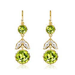 Italo Peridot Sapphire Drop Earrings For Women Vintage Earrings