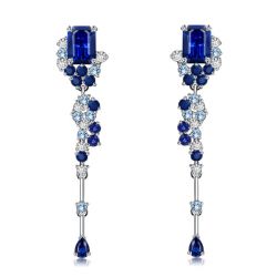 Italo Blue Sapphire Earrings Drop Earring For Women Bosphorus Vintage Earrings