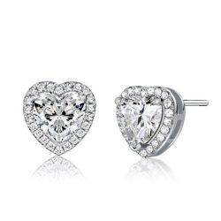 Italo Heart Stud Earrings Halo Earrings For Women