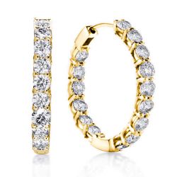 Italo Golden Inside-Out Round Cut Hoop Earrings For Women