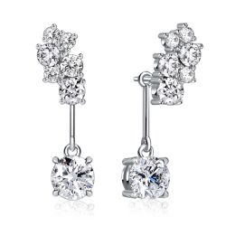 Italo Cluster White Sapphire Earrings Drop Earrings For Women