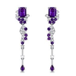 Italo Waterfall Amethyst Earrings Drop Earring For Women Bosphorus Vintage Earrings