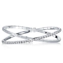 Crossover Round Cut Bangle Bracelet