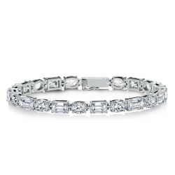 Alternating Oval & Emerald Tennis Bracelet