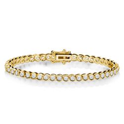 Classic Golden Round Cut Tennis Bracelet For Women