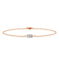 Rose Gold Dainty Single Stone Marquise Cut Bracelet