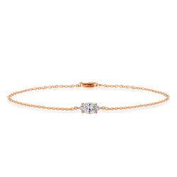 Rose Gold Dainty Single Stone Marquise Cut Bracelet