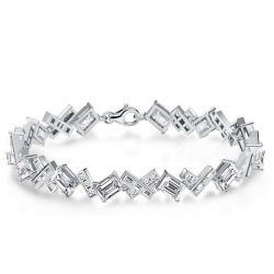 Abstract Arrangement Multi Cut Tennis Bracelet For Women