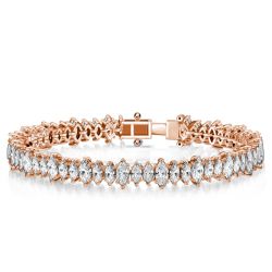 Italo Rose Gold Marquise Cut White Sapphire Tennis Bracelet