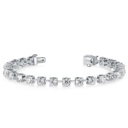 Italo Classic Round Cut White Sapphire Tennis Bracelet