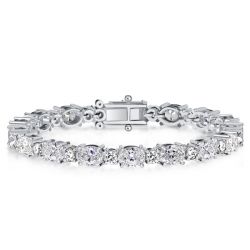 Alternating Oval & Round Cut Tennis Bracelet For Women