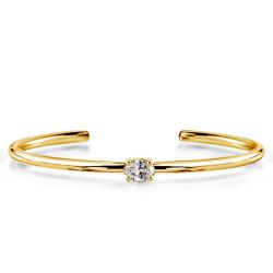 Dainty Oval Cut Cuff Bracelet For Women