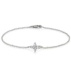 Dainty Cross Sterling Silver Bracelet For Women