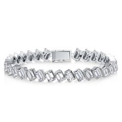 Italo Emerald Cut Eternity Sapphire Tennis Bracelet For Women
