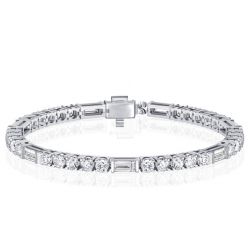 Italo Art Deco White Sapphire Tennis Bracelet For Women