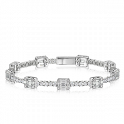 Italo Round & Baguette Tennis Bracelet For Women