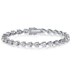 Italo Pear Cut Tennis Bracelet In Sterling Silver