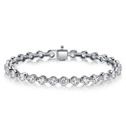 Italo Round Cut Tennis Bracelet For Women (10.08 CT. TW.)