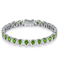 Italo Pear Cut Peridot Tennis Bracelets For Wedding