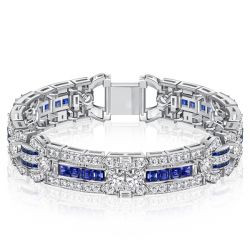 Italo White & Blue Sapphire Vintage Bracelet For Women