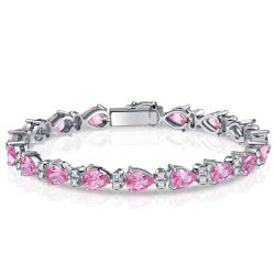 Italo Pear Shaped Pink Stone Tennis Bracelets For Women