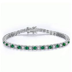 Italo Emerald Sapphire Tennis Bracelet Womens Dainty Bracelet