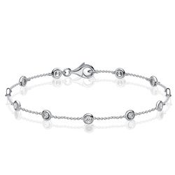 Italo Bezel-set White Sapphire Bracelet Tennis Bracelets