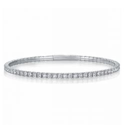 Italo 2.5 MM Round Cut Flexible Bangle Bracelet For Women