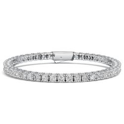 Italo 3 MM Cushion Cut White Sapphire Tennis Bracelet For Women