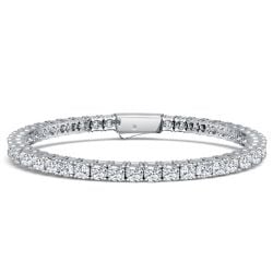 Italo 3 MM Cushion Cut White Sapphire Tennis Bracelet For Women