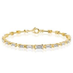 Italo Golden Eternity Baguette Cut Tennis Bracelet For Women